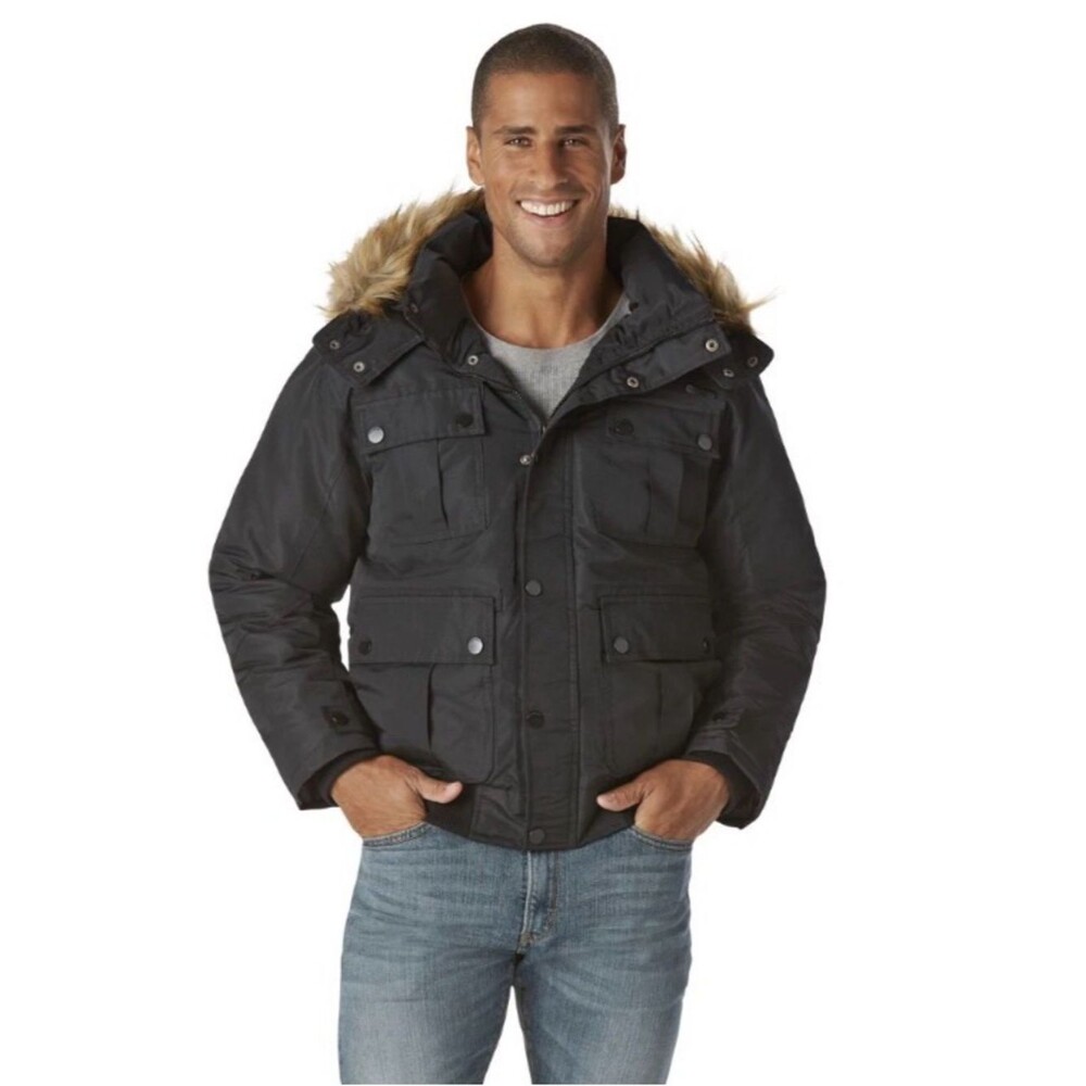Rocawear Classic Men’s Faux Fur Hooded Bomber Jacket NWT XL